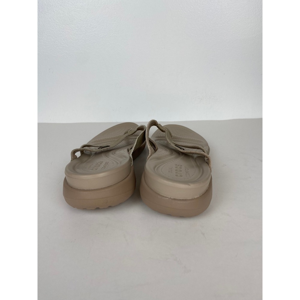 Crocs Dual Comfort Capri V Women's Flip Flop Size 11 Cream Thong Faux Leather - Picture 6 of 11